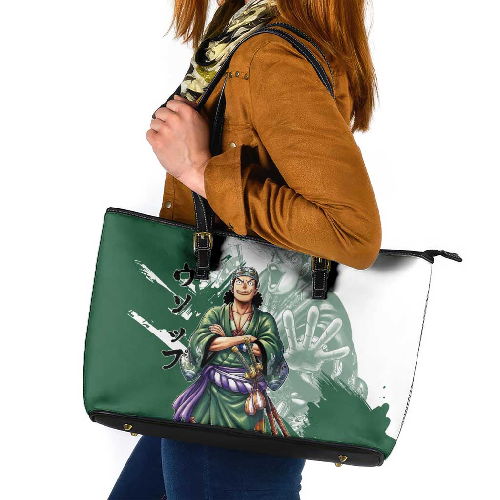 Usopp Wano Samurai Edition Leather Tote Bag Traditional Japanese Kimono Style