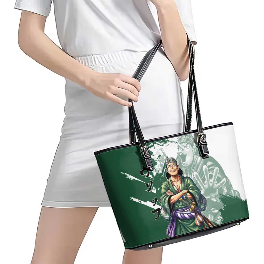 Usopp Wano Samurai Edition Leather Tote Bag Traditional Japanese Kimono Style
