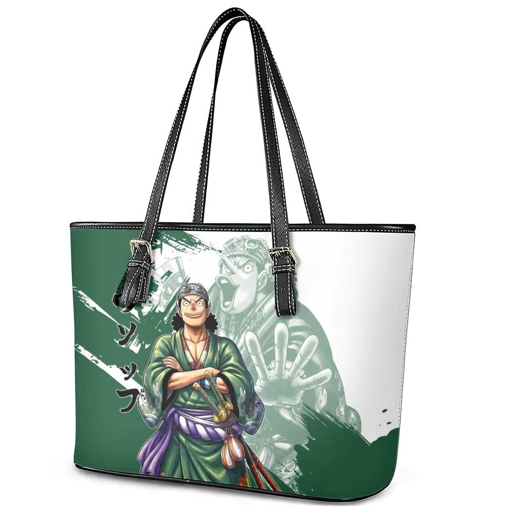 Usopp Wano Samurai Edition Leather Tote Bag Traditional Japanese Kimono Style