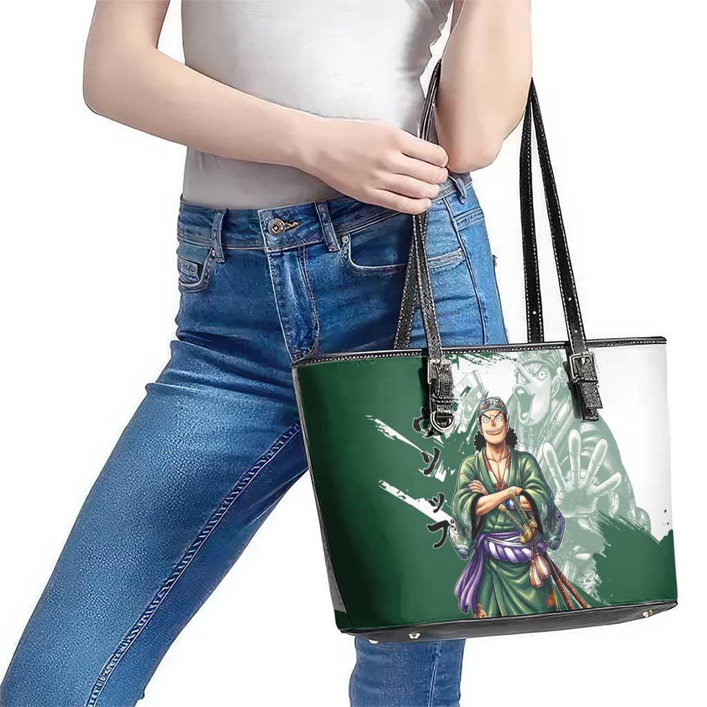 Usopp Wano Samurai Edition Leather Tote Bag Traditional Japanese Kimono Style