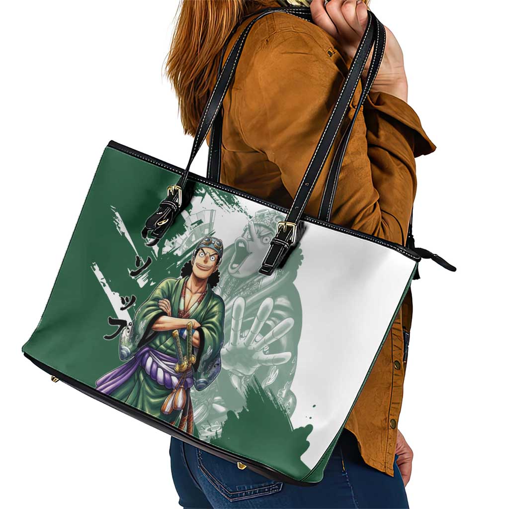 Usopp Wano Samurai Edition Leather Tote Bag Traditional Japanese Kimono Style