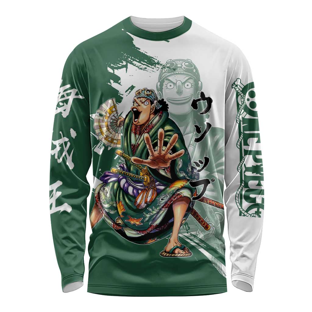 Usopp Wano Samurai Edition Long Sleeve Shirt Traditional Japanese Kimono Style