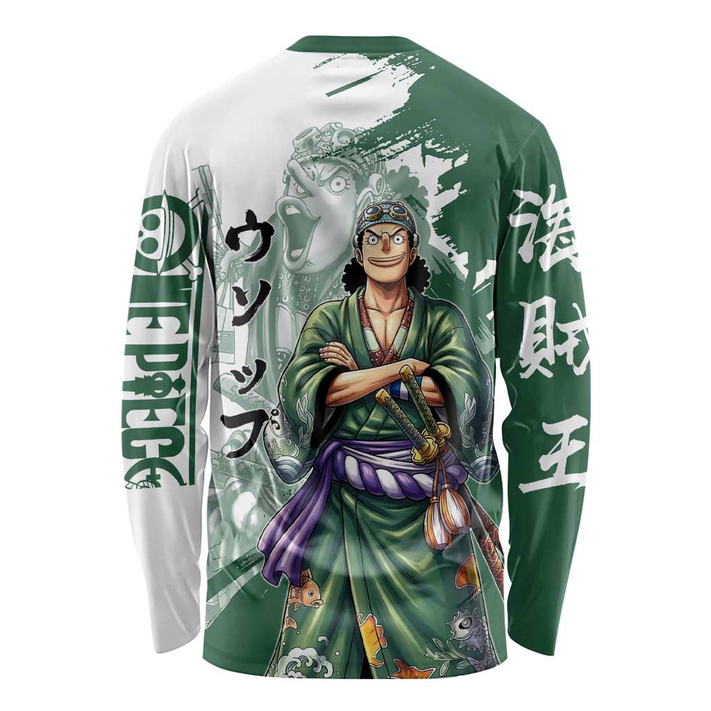 Usopp Wano Samurai Edition Long Sleeve Shirt Traditional Japanese Kimono Style