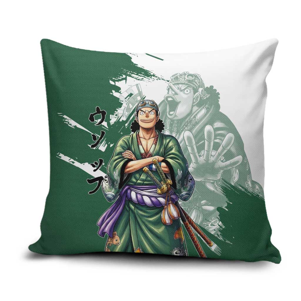 Usopp Wano Samurai Edition Pillow Cover Traditional Japanese Kimono Style