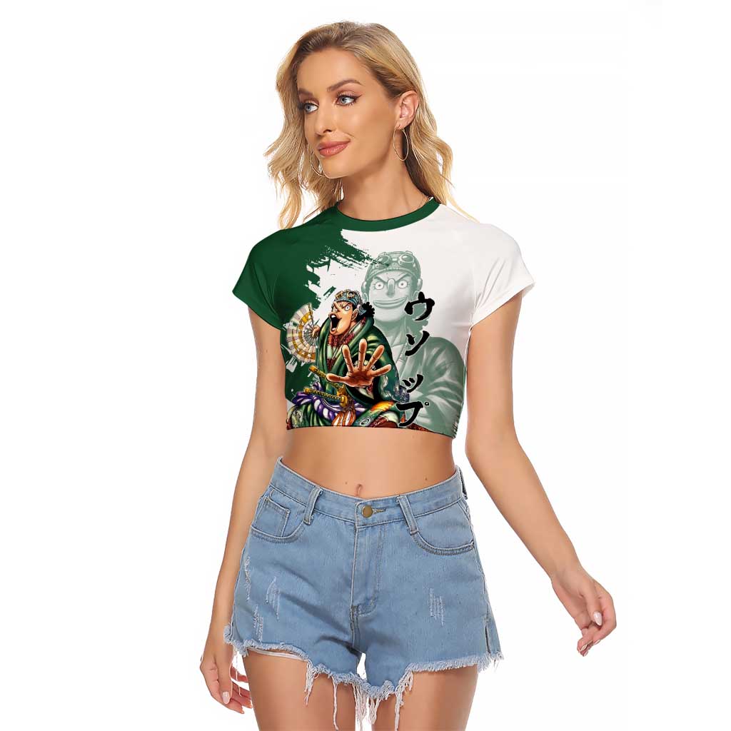 Usopp Wano Samurai Edition Raglan Cropped T Shirt Traditional Japanese Kimono Style