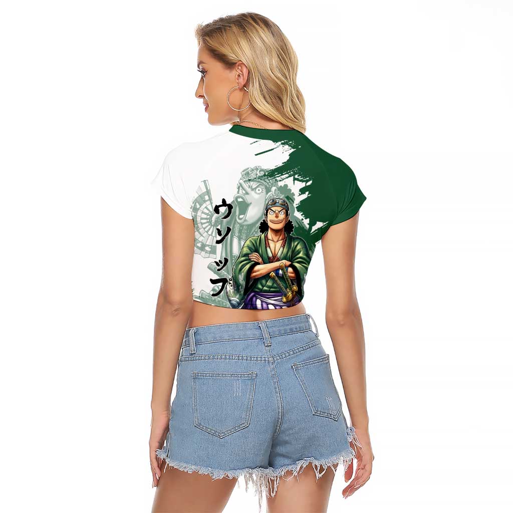 Usopp Wano Samurai Edition Raglan Cropped T Shirt Traditional Japanese Kimono Style