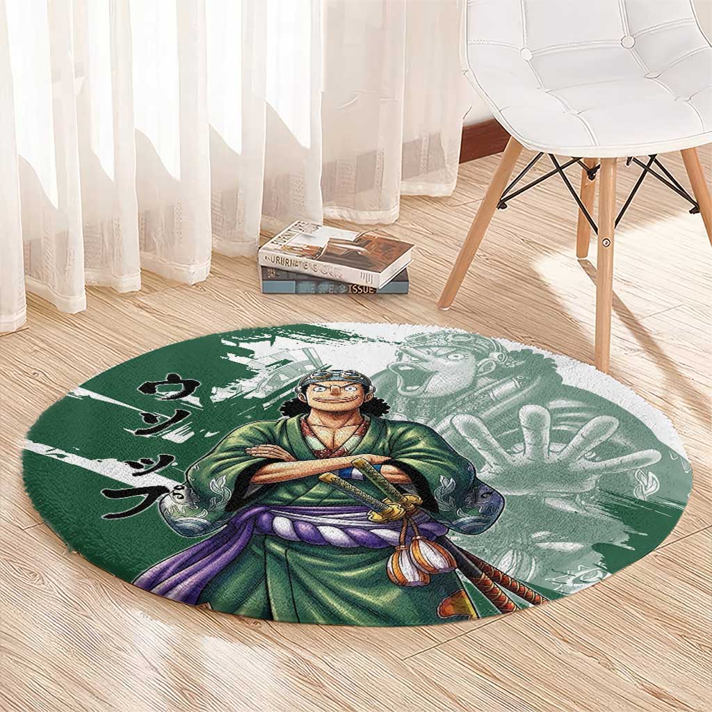 Usopp Wano Samurai Edition Round Carpet Traditional Japanese Kimono Style