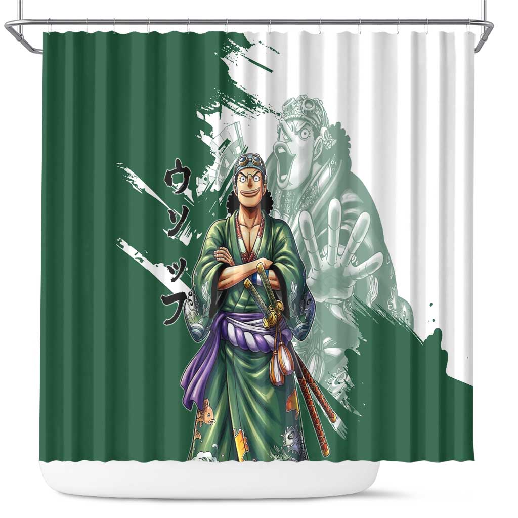 Usopp Wano Samurai Edition Shower Curtain Traditional Japanese Kimono Style