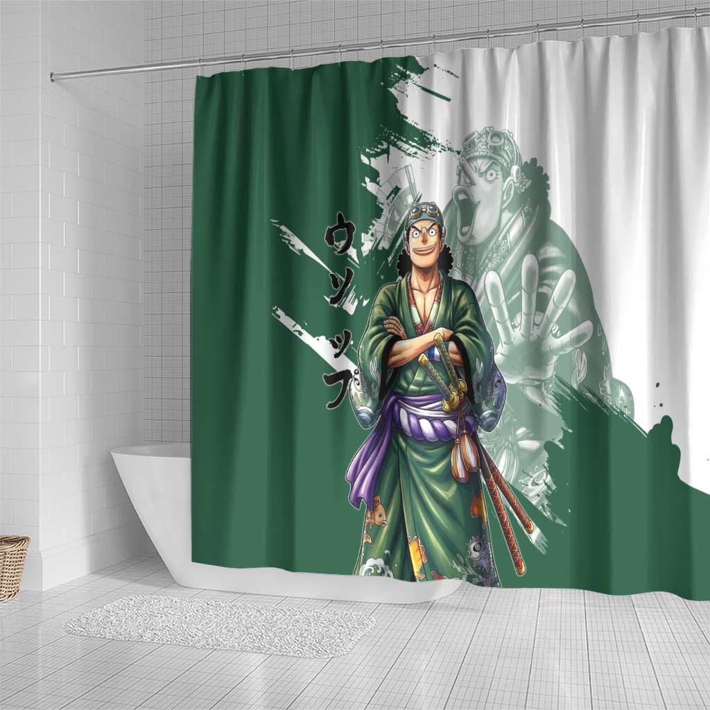 Usopp Wano Samurai Edition Shower Curtain Traditional Japanese Kimono Style