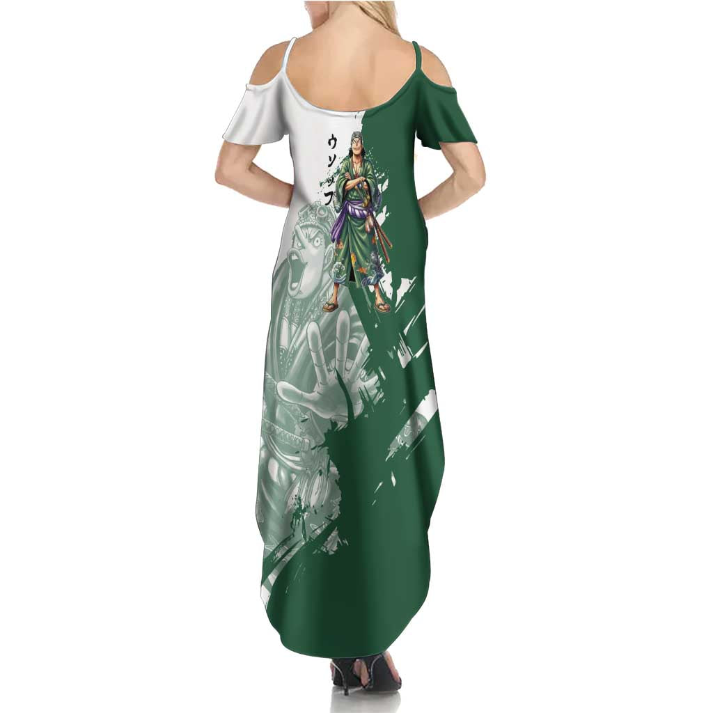 Usopp Wano Samurai Edition Summer Maxi Dress Traditional Japanese Kimono Style