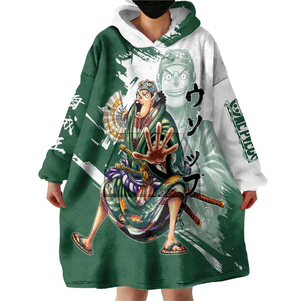 Usopp Wano Samurai Edition Wearable Blanket Hoodie Traditional Japanese Kimono Style