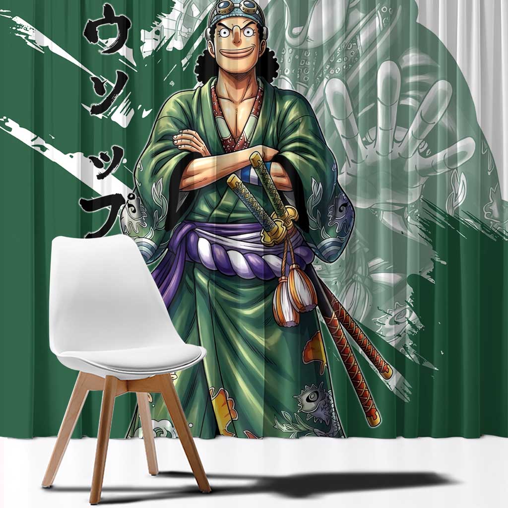 Usopp Wano Samurai Edition Window Curtain Traditional Japanese Kimono Style