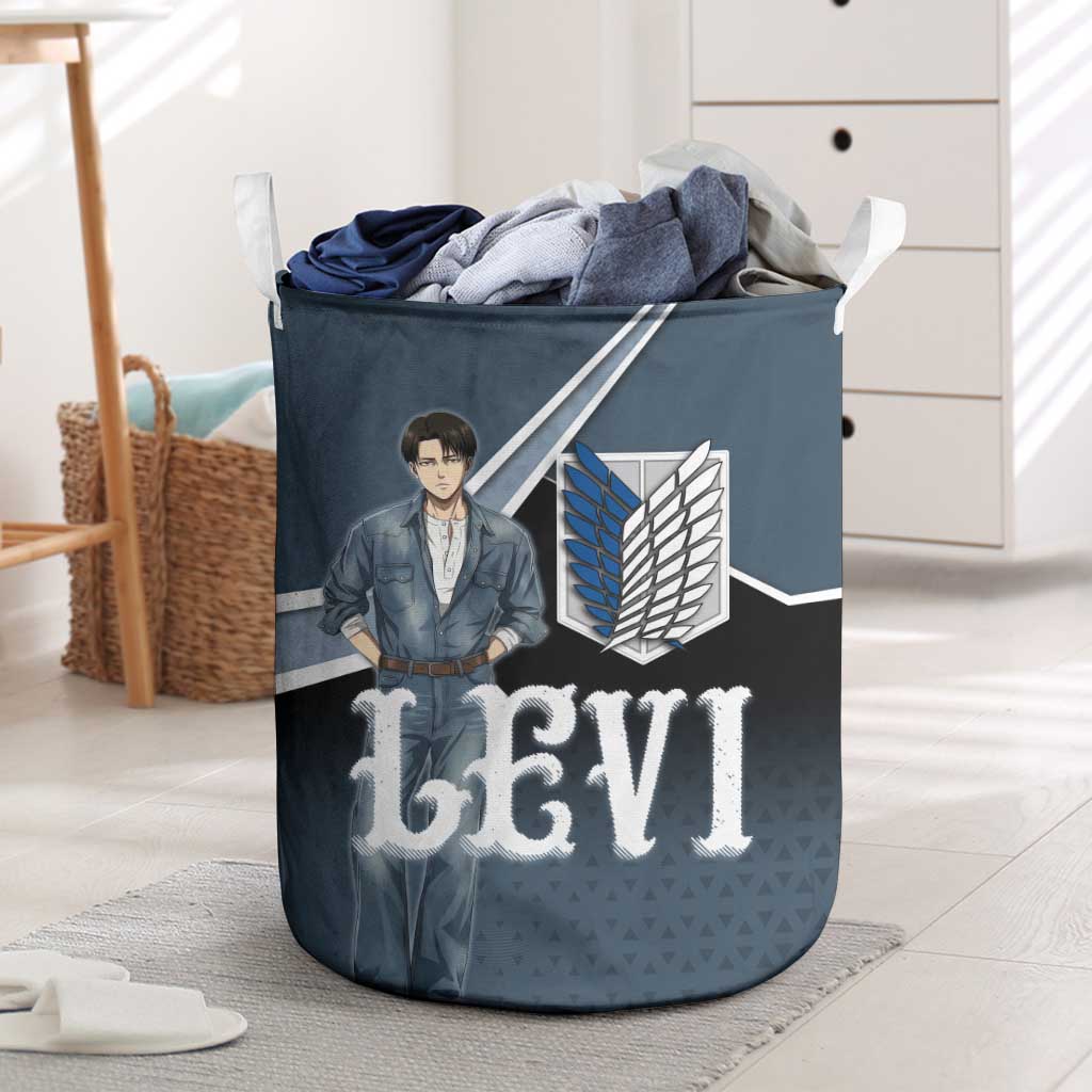 Levi Attack on Titan Laundry Basket Anime Denim Illustration