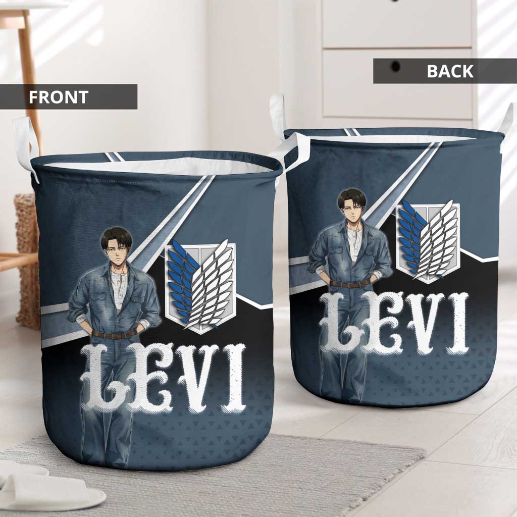 Levi Attack on Titan Laundry Basket Anime Denim Illustration