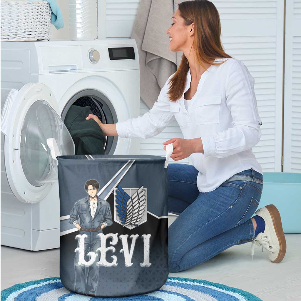 Levi Attack on Titan Laundry Basket Anime Denim Illustration