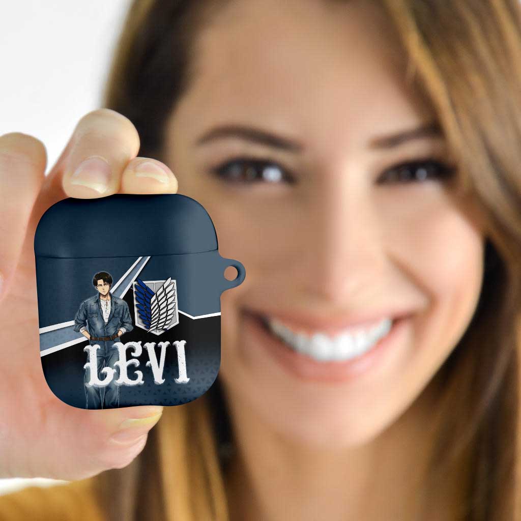 Levi Attack on Titan AirPods Case Anime Denim Illustration