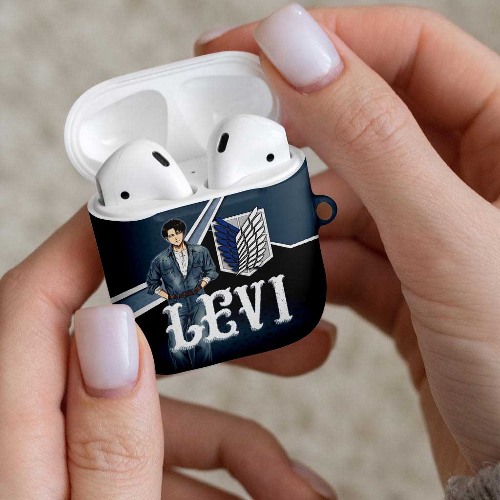 Levi Attack on Titan AirPods Case Anime Denim Illustration