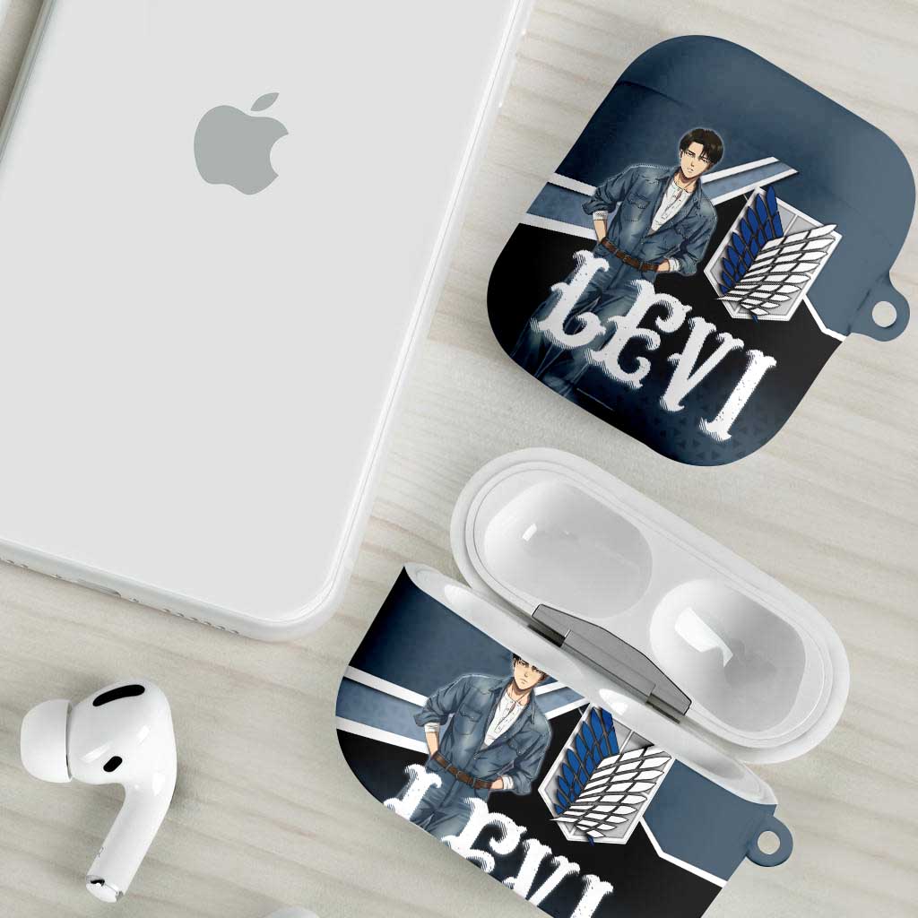 Levi Attack on Titan AirPods Case Anime Denim Illustration
