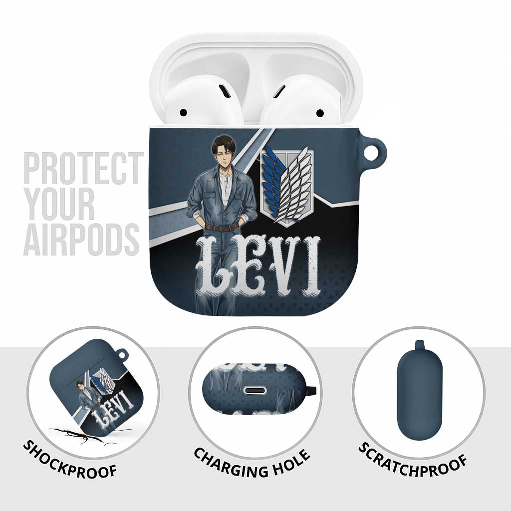 Levi Attack on Titan AirPods Case Anime Denim Illustration