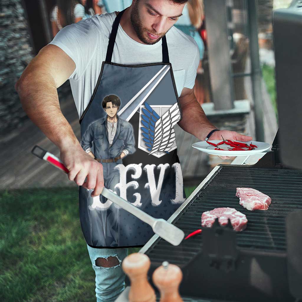 Levi Attack on Titan Apron Anime Denim Illustration