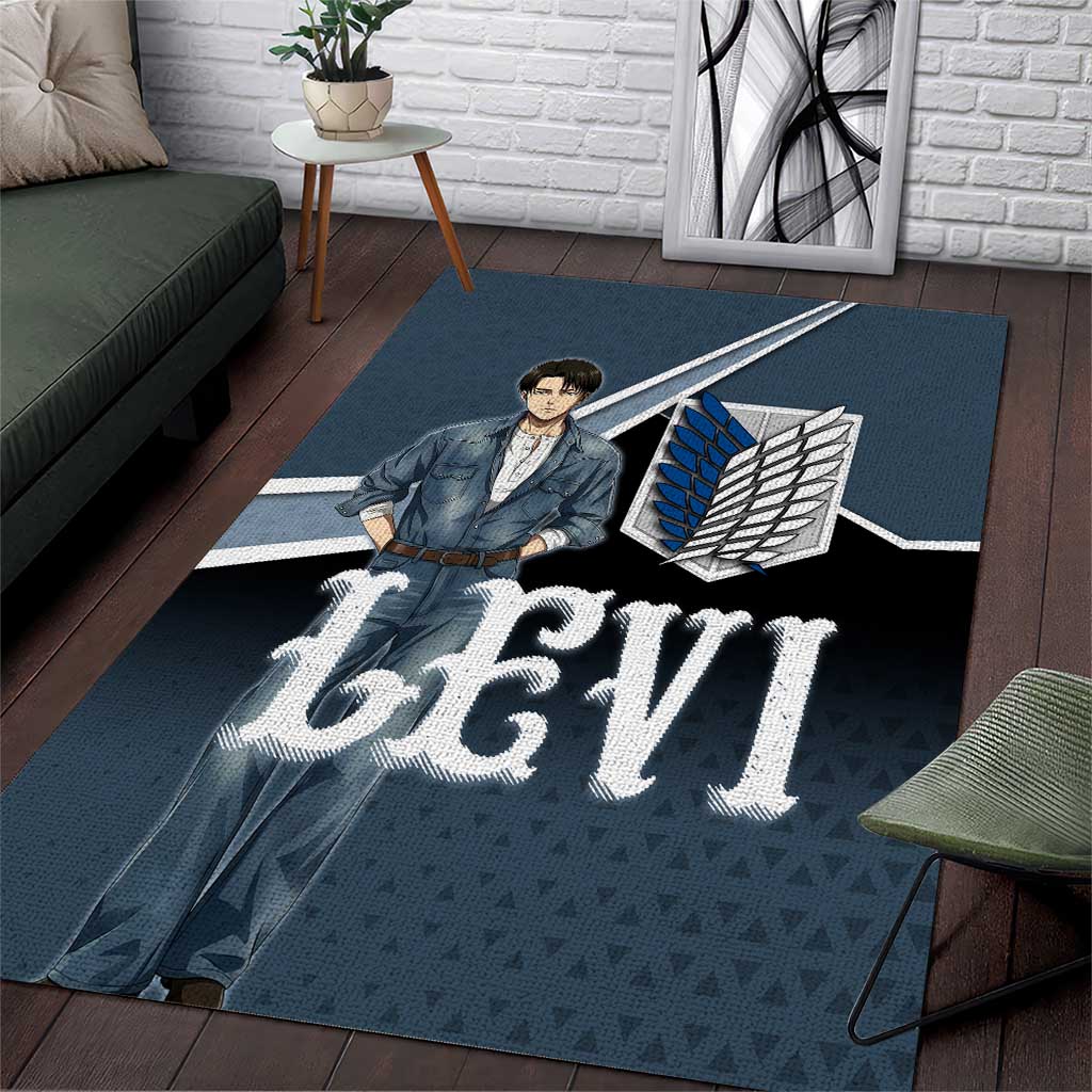 Levi Attack on Titan Area Rug Anime Denim Illustration