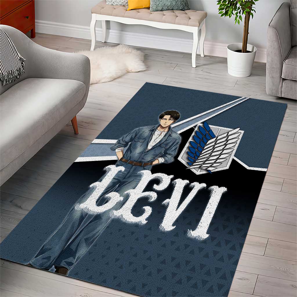 Levi Attack on Titan Area Rug Anime Denim Illustration