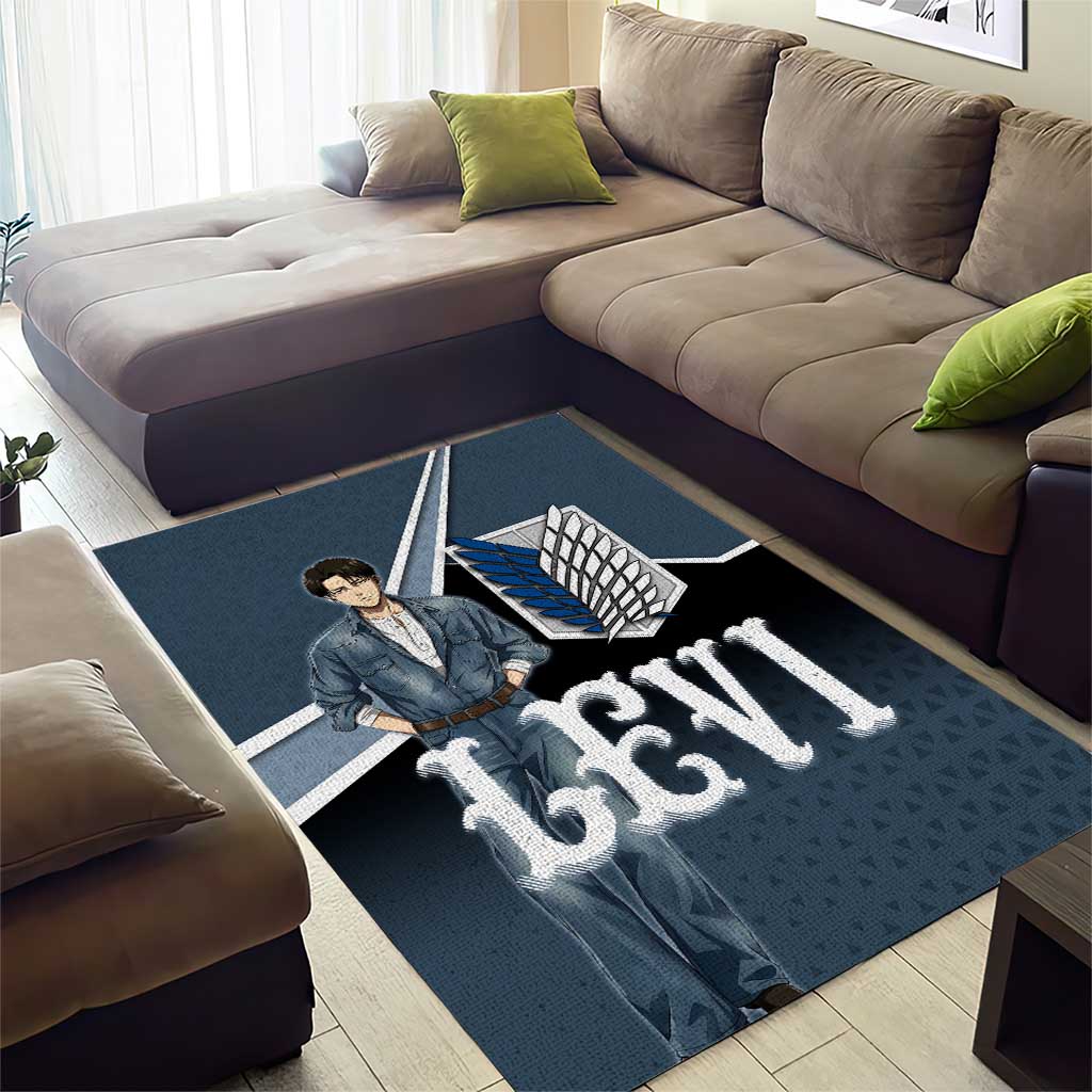Levi Attack on Titan Area Rug Anime Denim Illustration