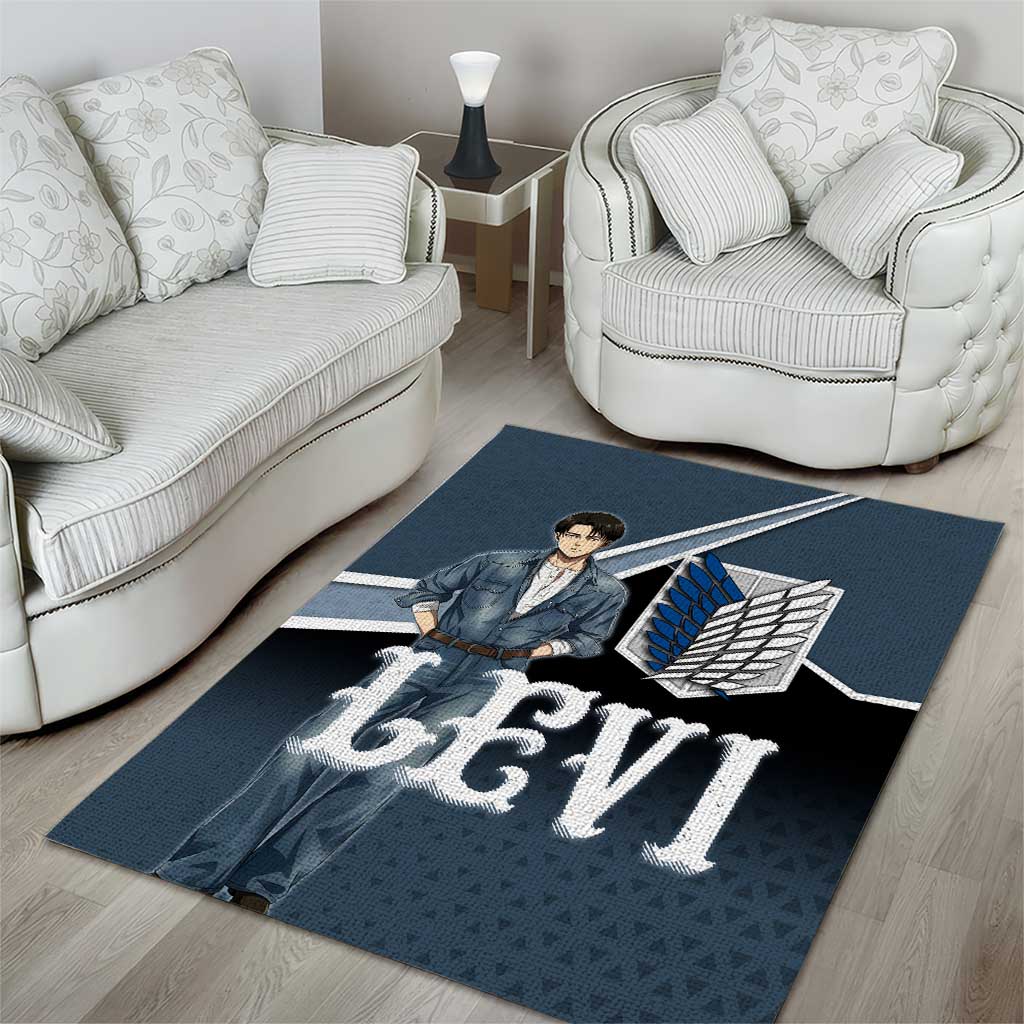Levi Attack on Titan Area Rug Anime Denim Illustration