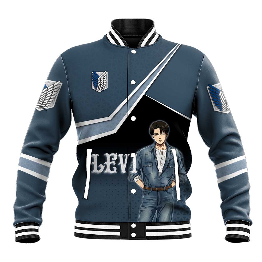 Levi Attack on Titan Baseball Jacket Anime Denim Illustration