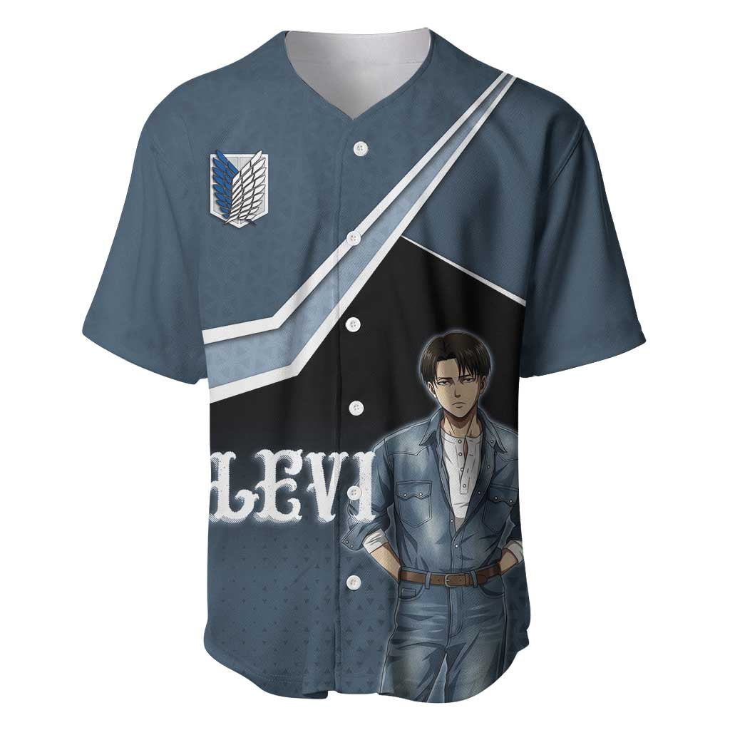 Levi Attack on Titan Baseball Jersey Anime Denim Illustration