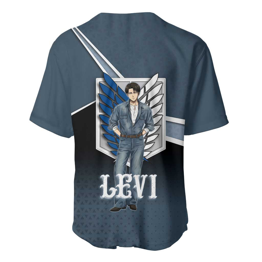 Levi Attack on Titan Baseball Jersey Anime Denim Illustration