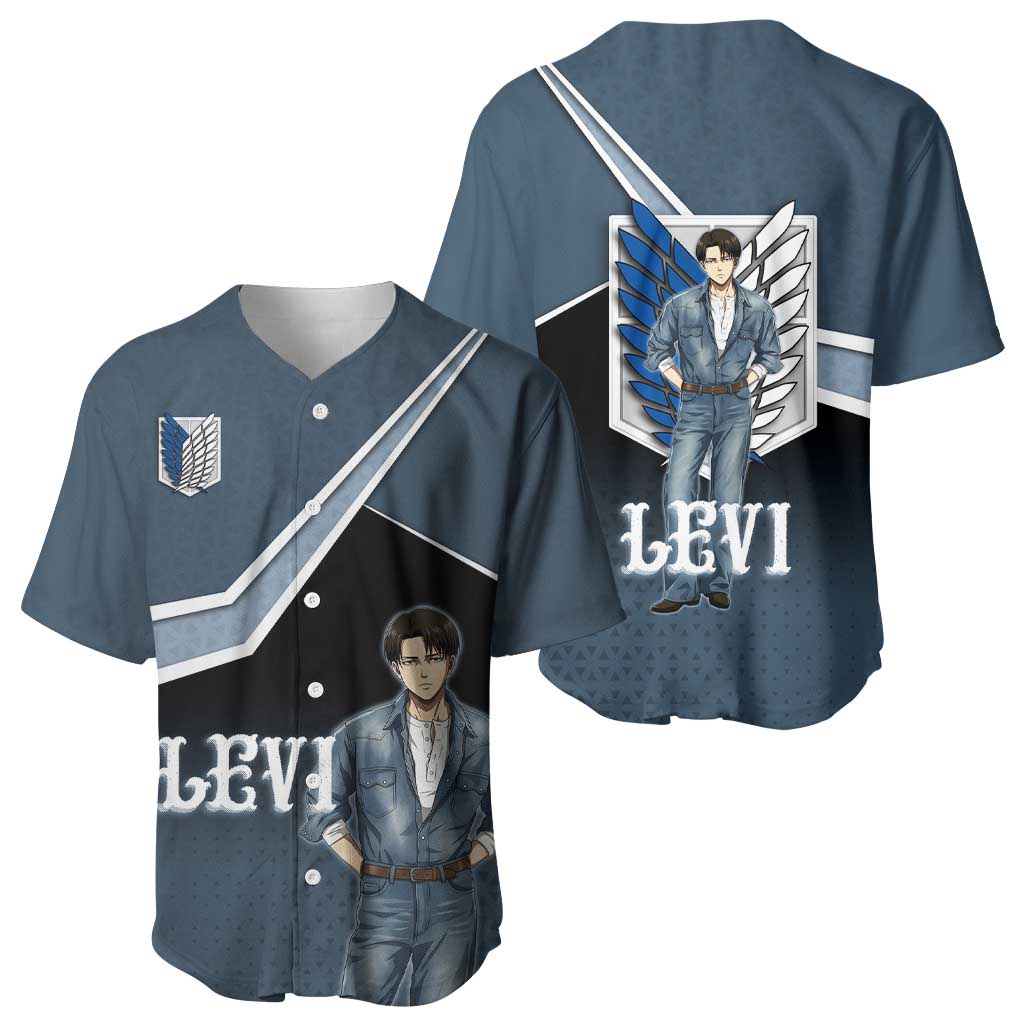 Levi Attack on Titan Baseball Jersey Anime Denim Illustration