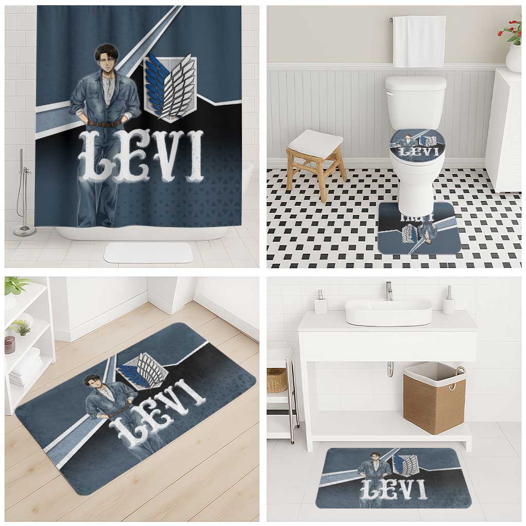 Levi Attack on Titan Bathroom Set Anime Denim Illustration
