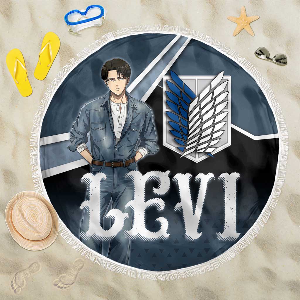 Levi Attack on Titan Beach Blanket Anime Denim Illustration