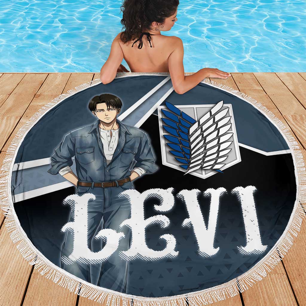 Levi Attack on Titan Beach Blanket Anime Denim Illustration