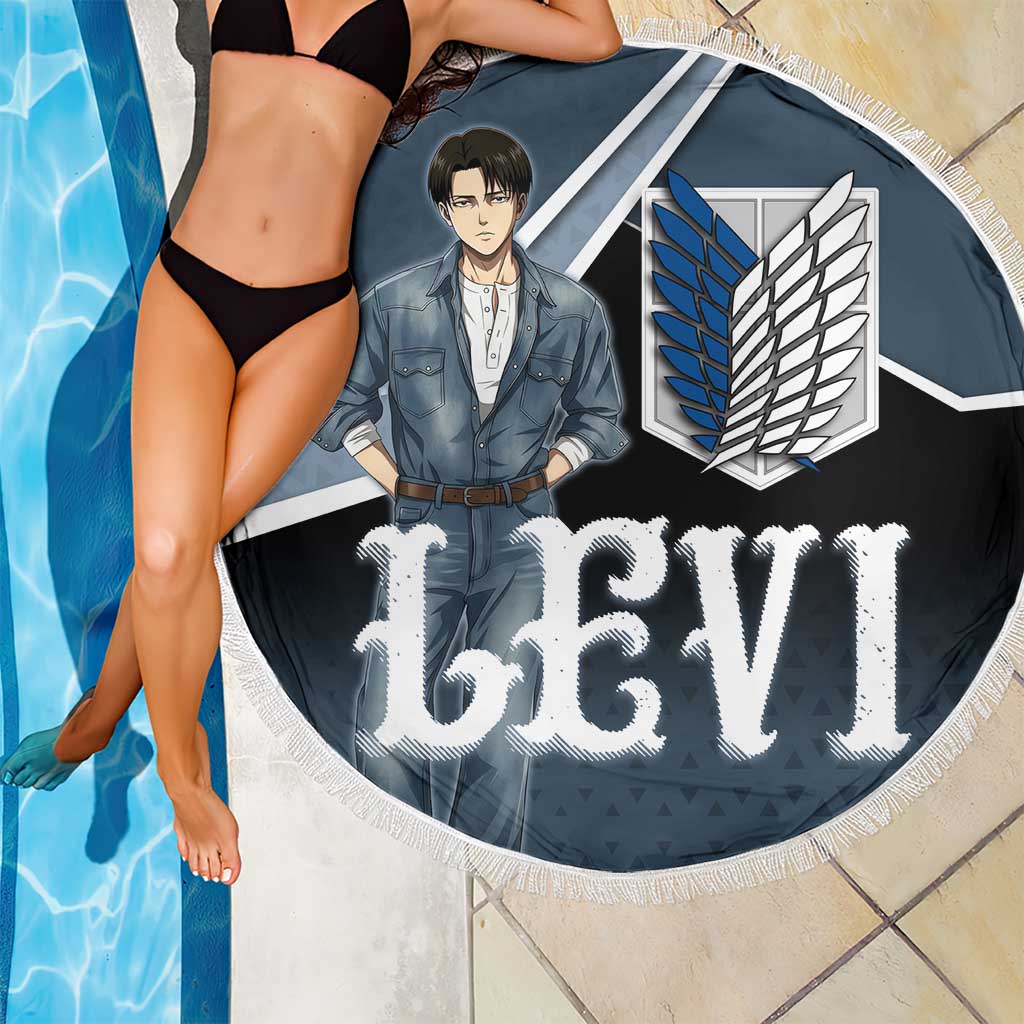 Levi Attack on Titan Beach Blanket Anime Denim Illustration