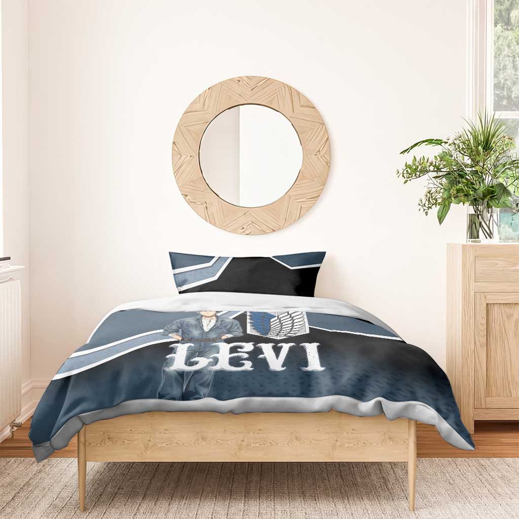 Levi Attack on Titan Bedding Set Anime Denim Illustration
