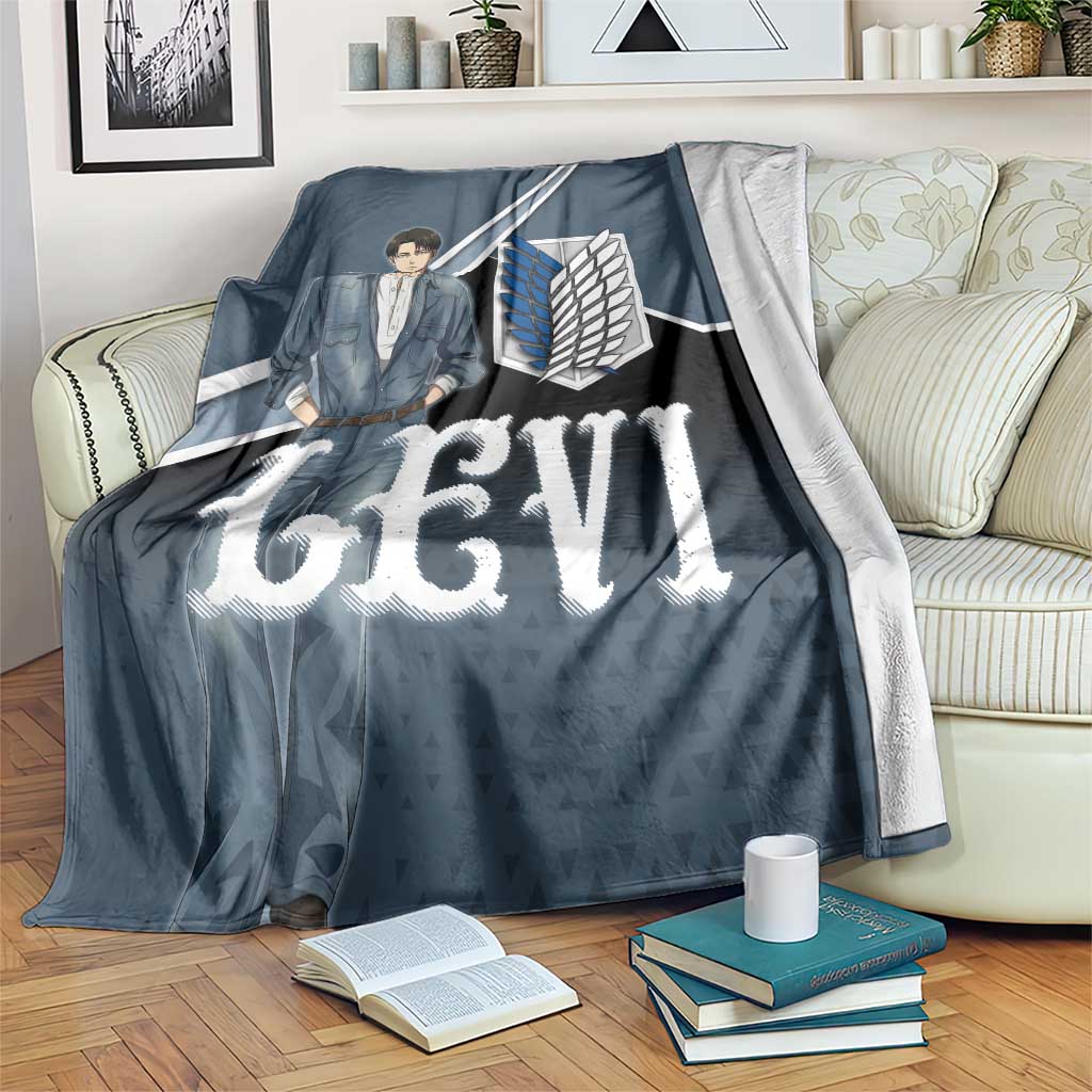 Levi Attack on Titan Blanket Anime Denim Illustration