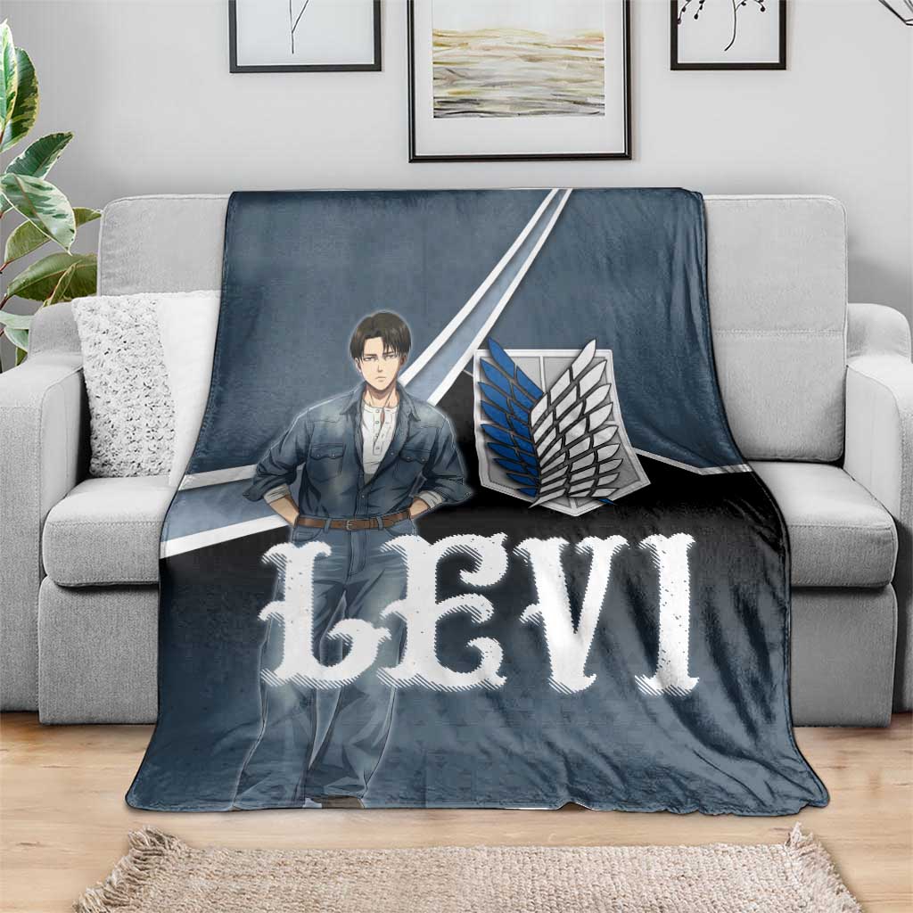 Levi Attack on Titan Blanket Anime Denim Illustration