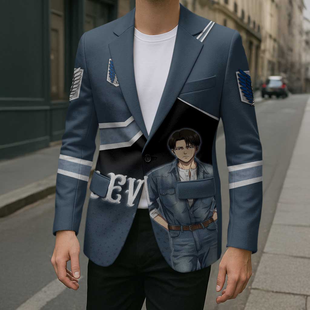 Levi Attack on Titan Blazer Anime Denim Illustration