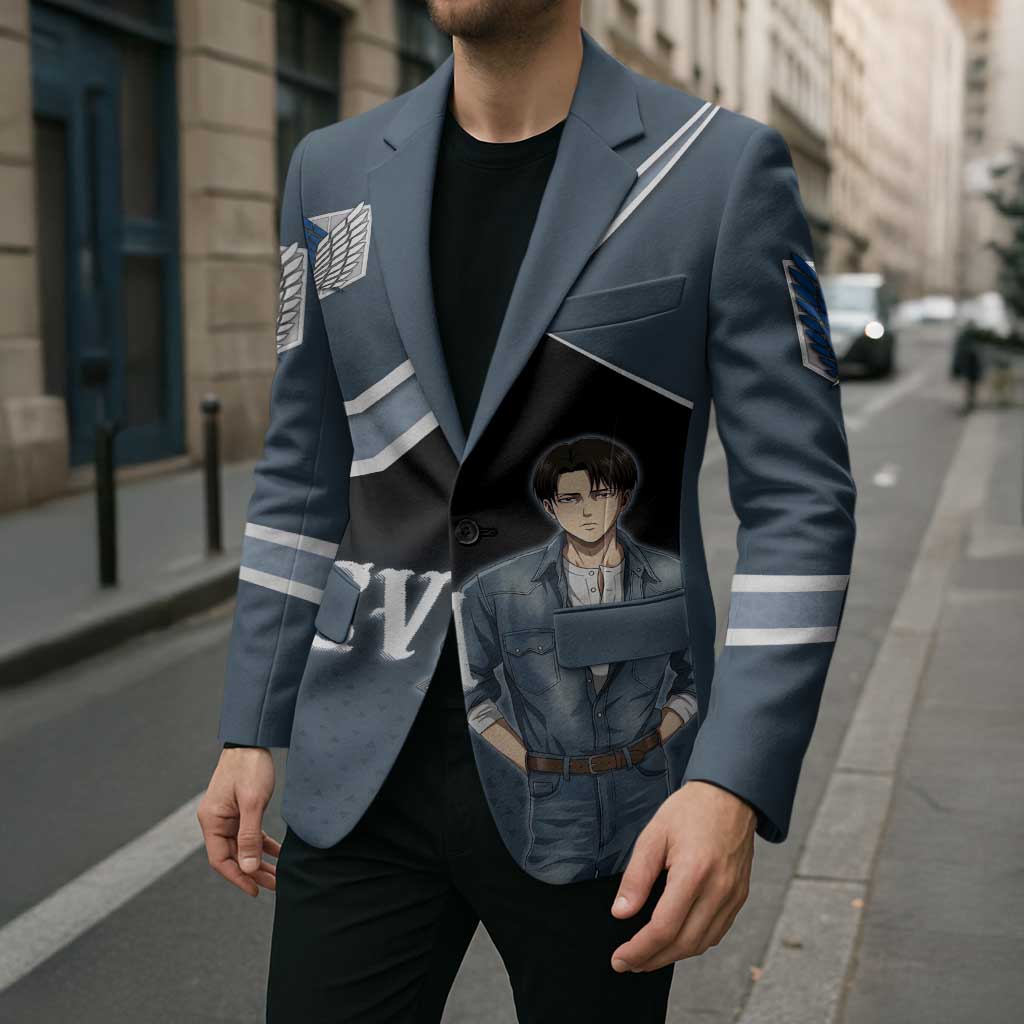 Levi Attack on Titan Blazer Anime Denim Illustration