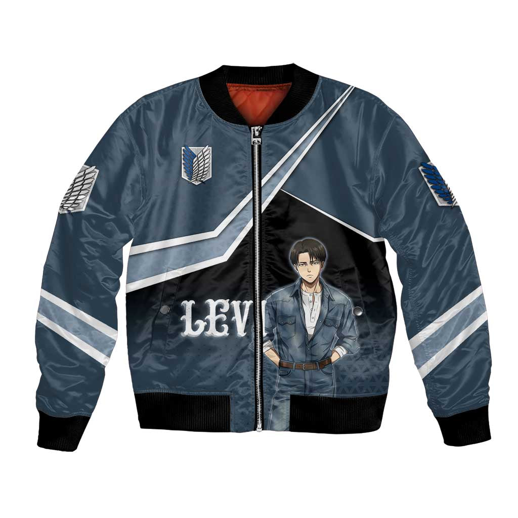 Levi Attack on Titan Bomber Jacket Anime Denim Illustration