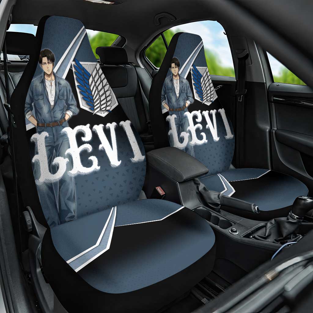Levi Attack on Titan Car Seat Cover Anime Denim Illustration