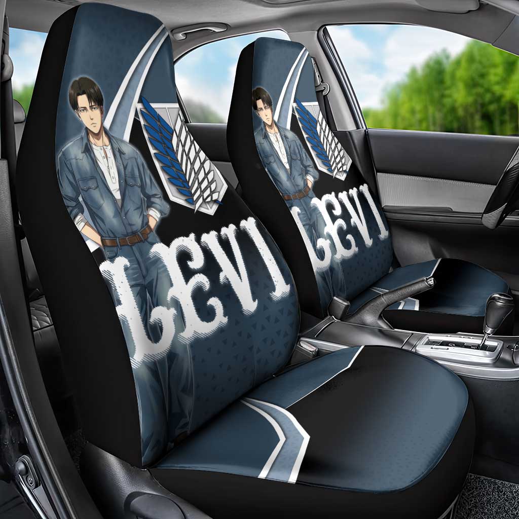 Levi Attack on Titan Car Seat Cover Anime Denim Illustration