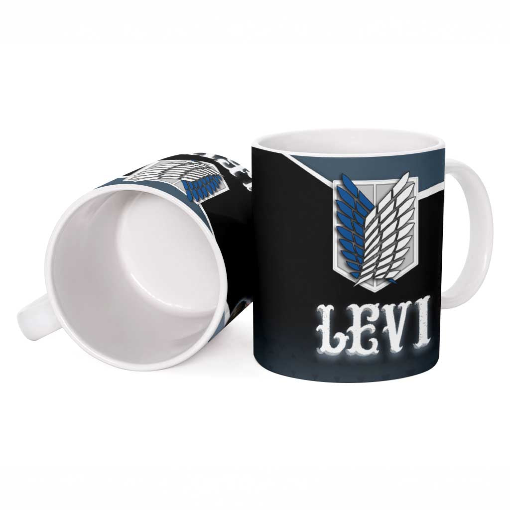 Levi Attack on Titan Ceramic Mug Anime Denim Illustration