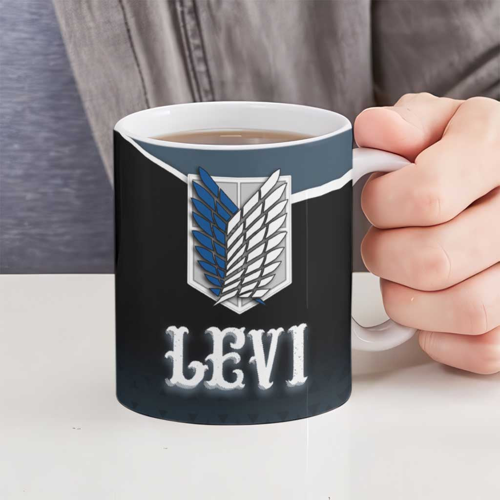Levi Attack on Titan Ceramic Mug Anime Denim Illustration