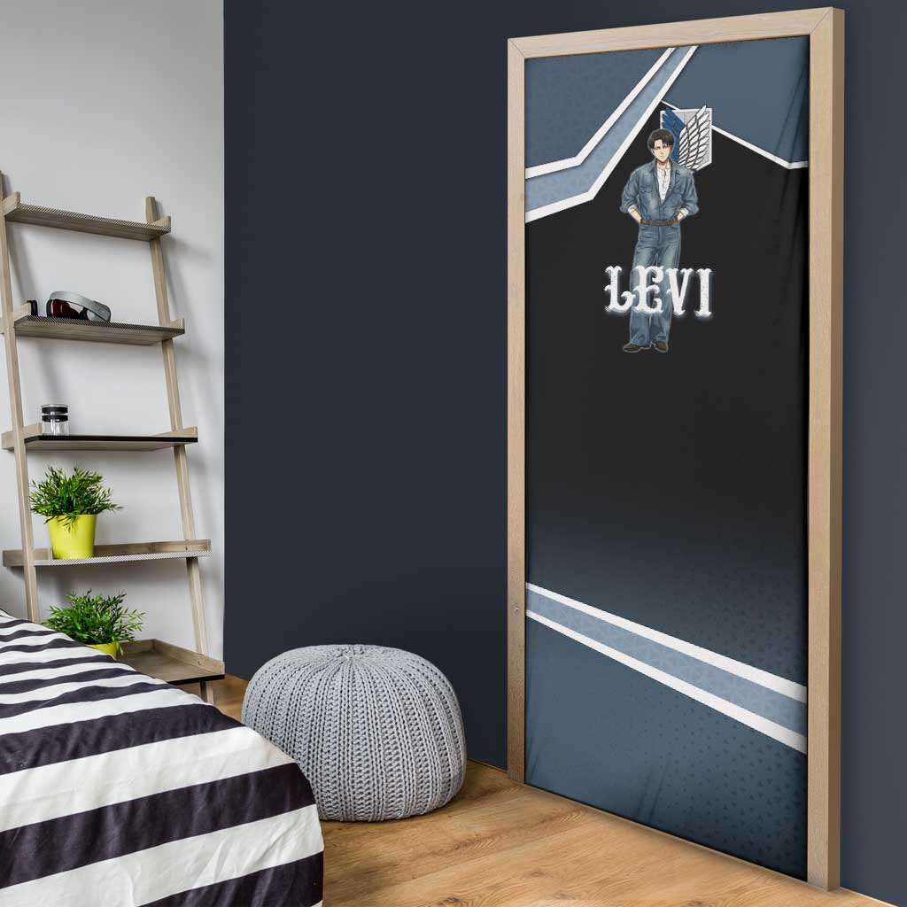 Levi Attack on Titan Door Cover Anime Denim Illustration