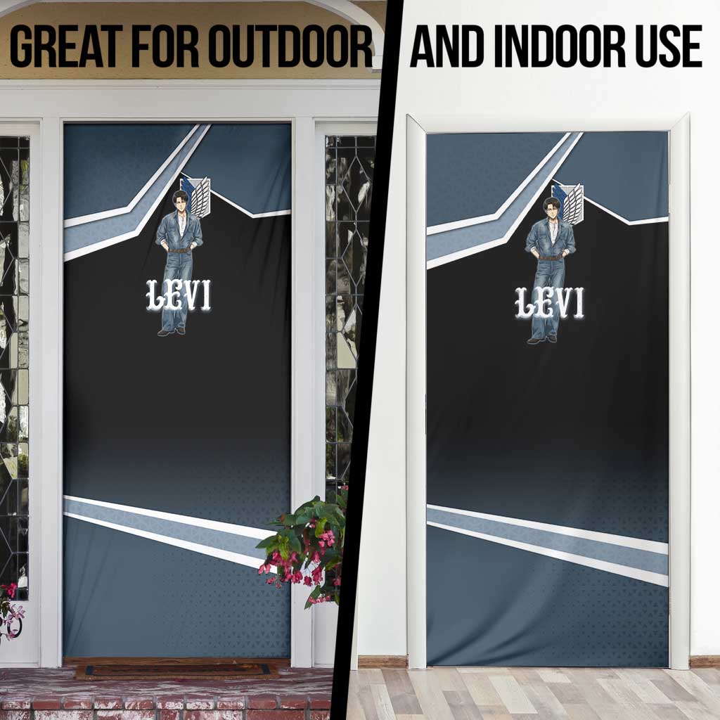 Levi Attack on Titan Door Cover Anime Denim Illustration
