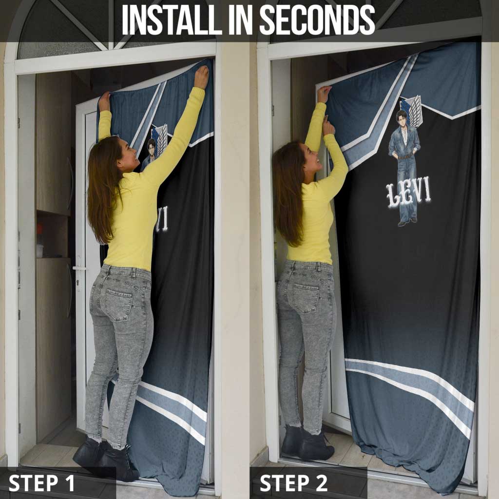 Levi Attack on Titan Door Cover Anime Denim Illustration