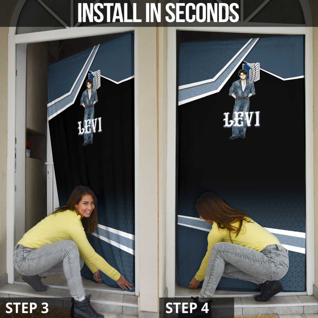 Levi Attack on Titan Door Cover Anime Denim Illustration